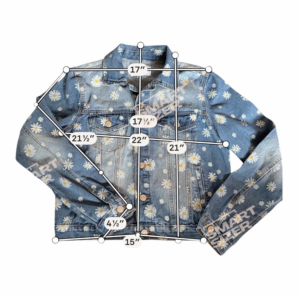 GOGO Jeans Daisy Print Denim Jacket - Picture 3 of 7